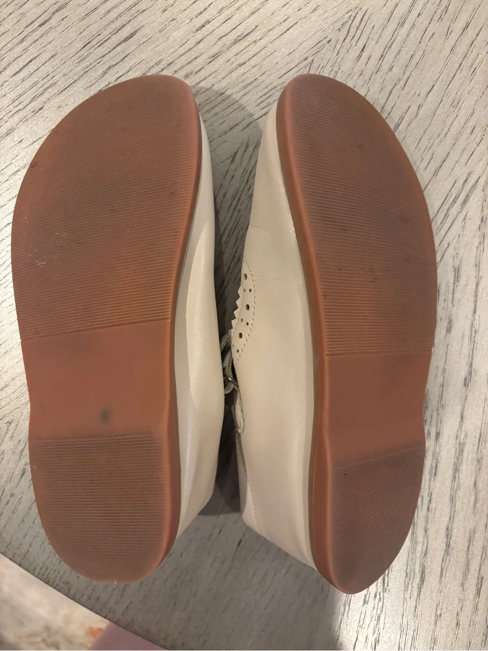 Cream Mary Jane Dress Shoes for Kids